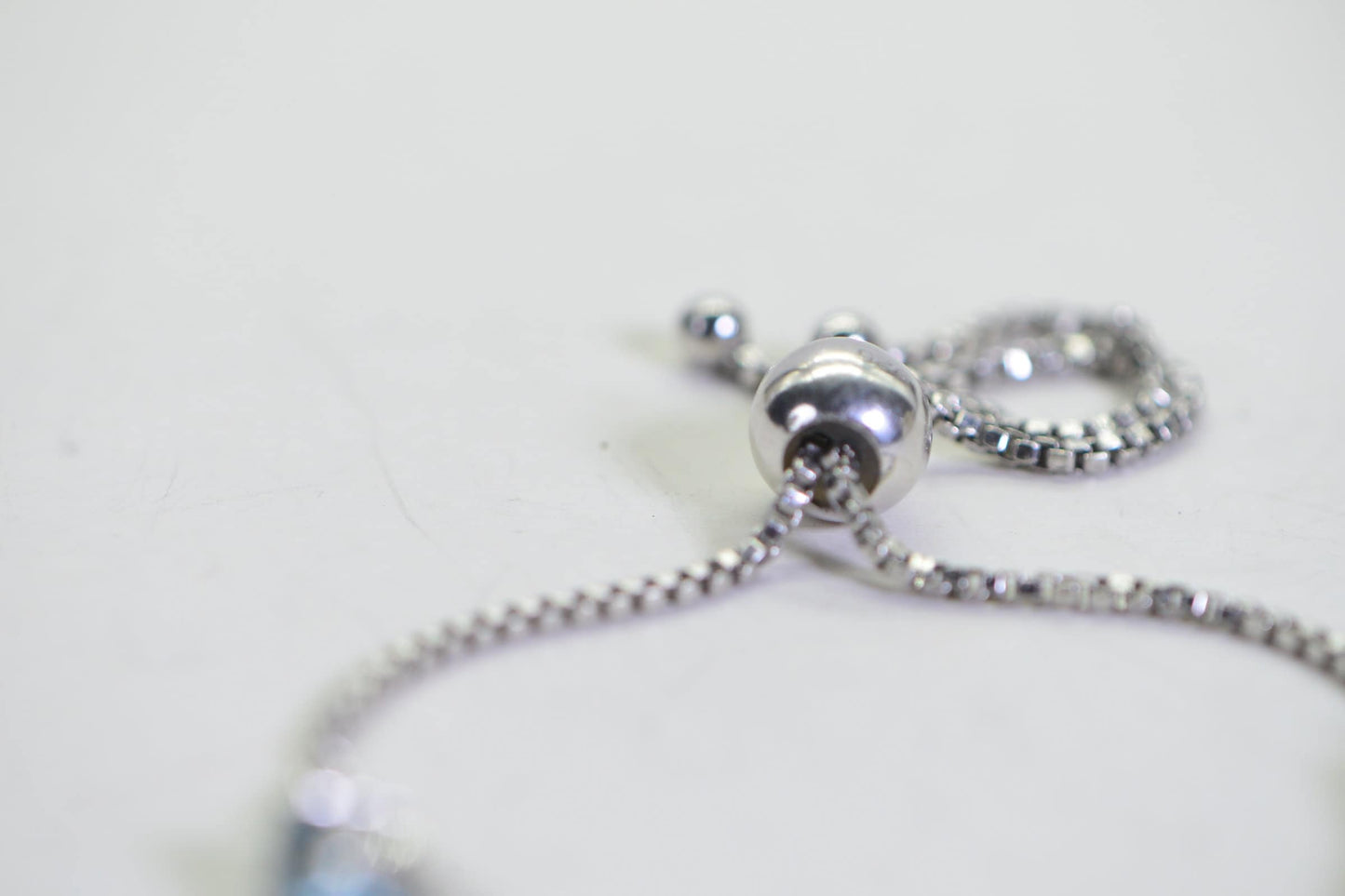 Natural Aquamarine Bolo Bracelet, Sterling Silver Adjustable Tennis Bracelet