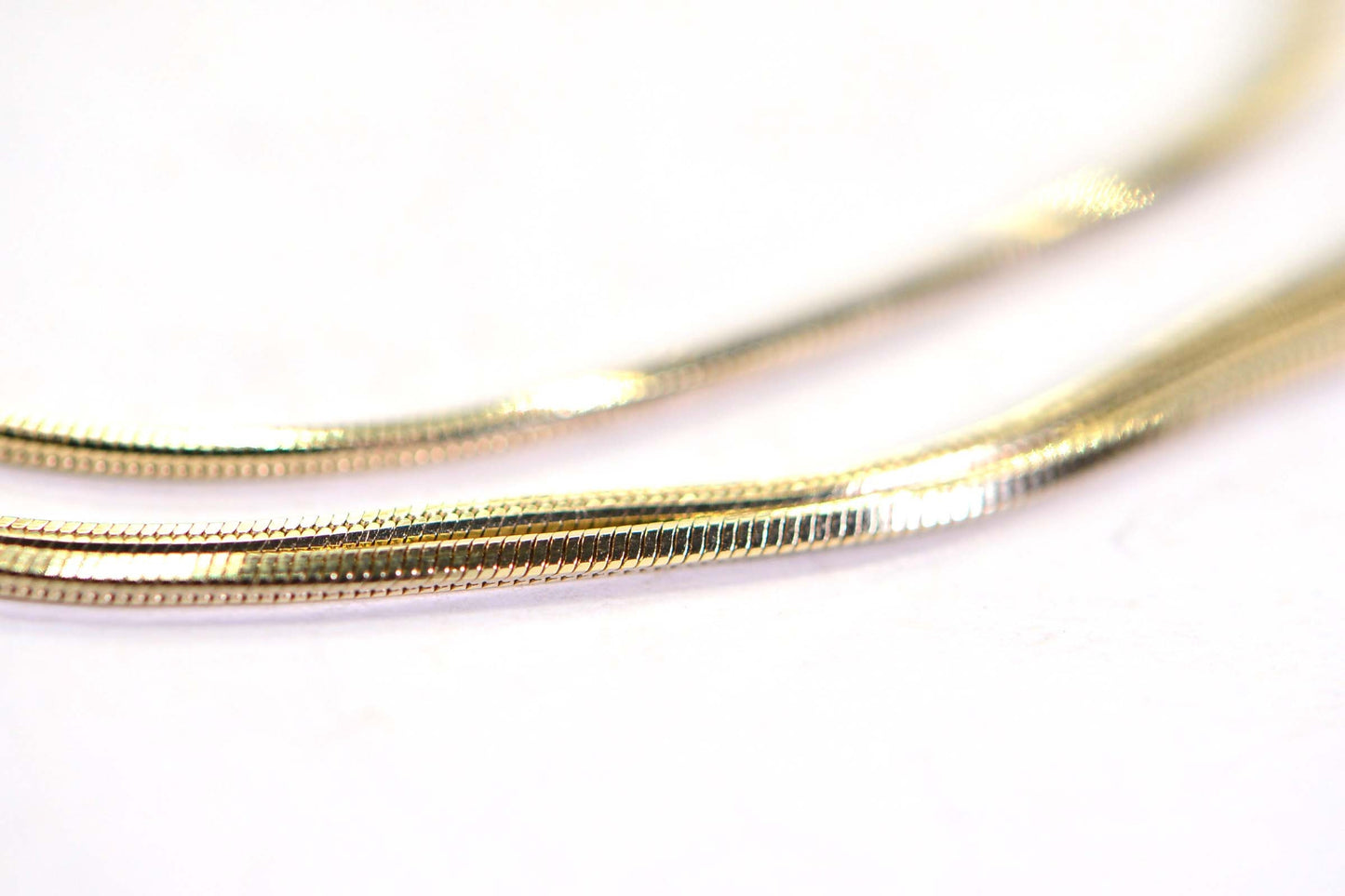 14K Yellow Gold Square Snake Chain Necklace - 18 Inch Vintage Estate