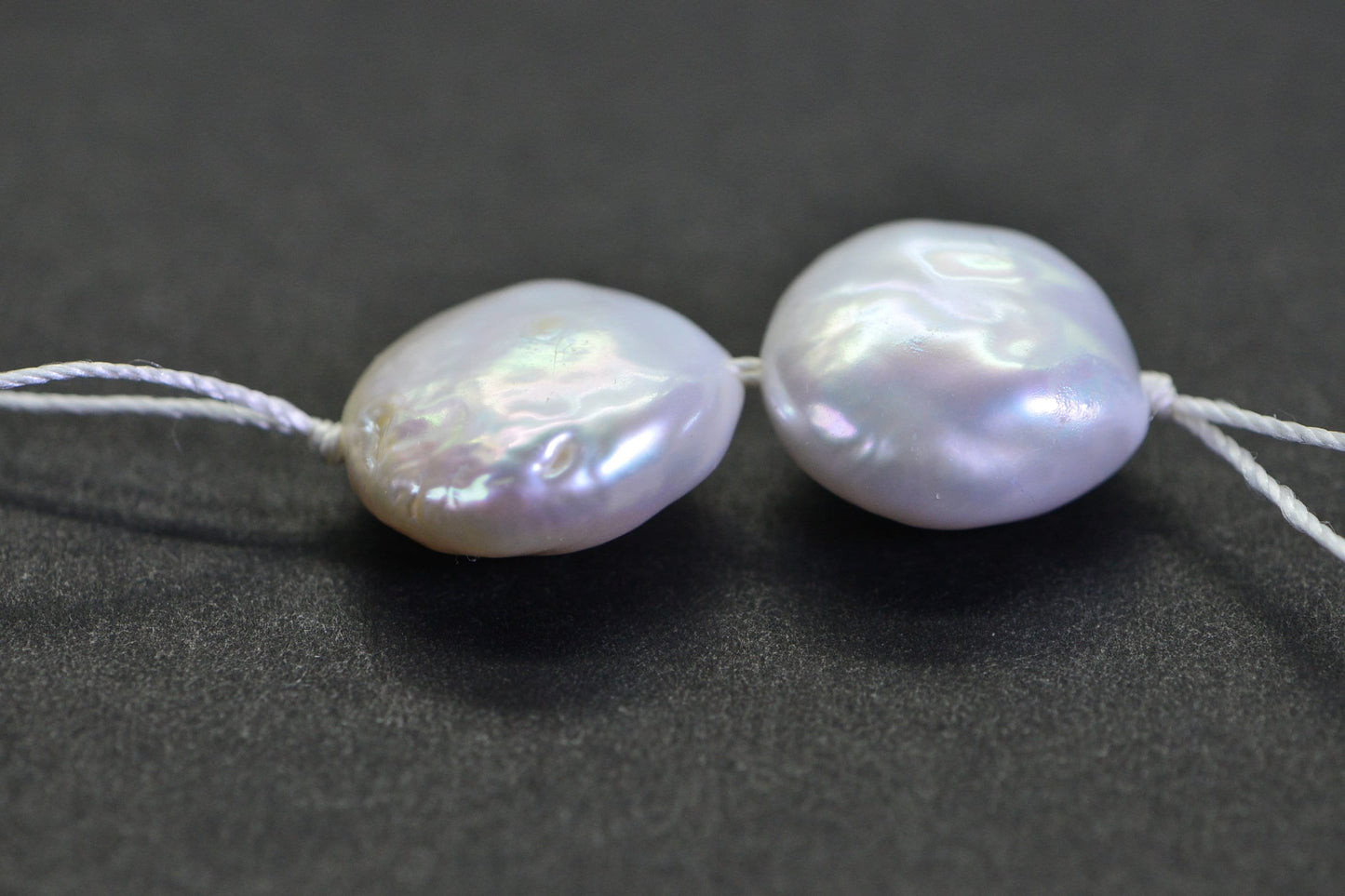 13mm White Coin Pearl Beads: Iridescent Freshwater Pearls for Earrings