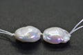 13mm White Coin Pearl Beads: Iridescent Freshwater Pearls for Earrings