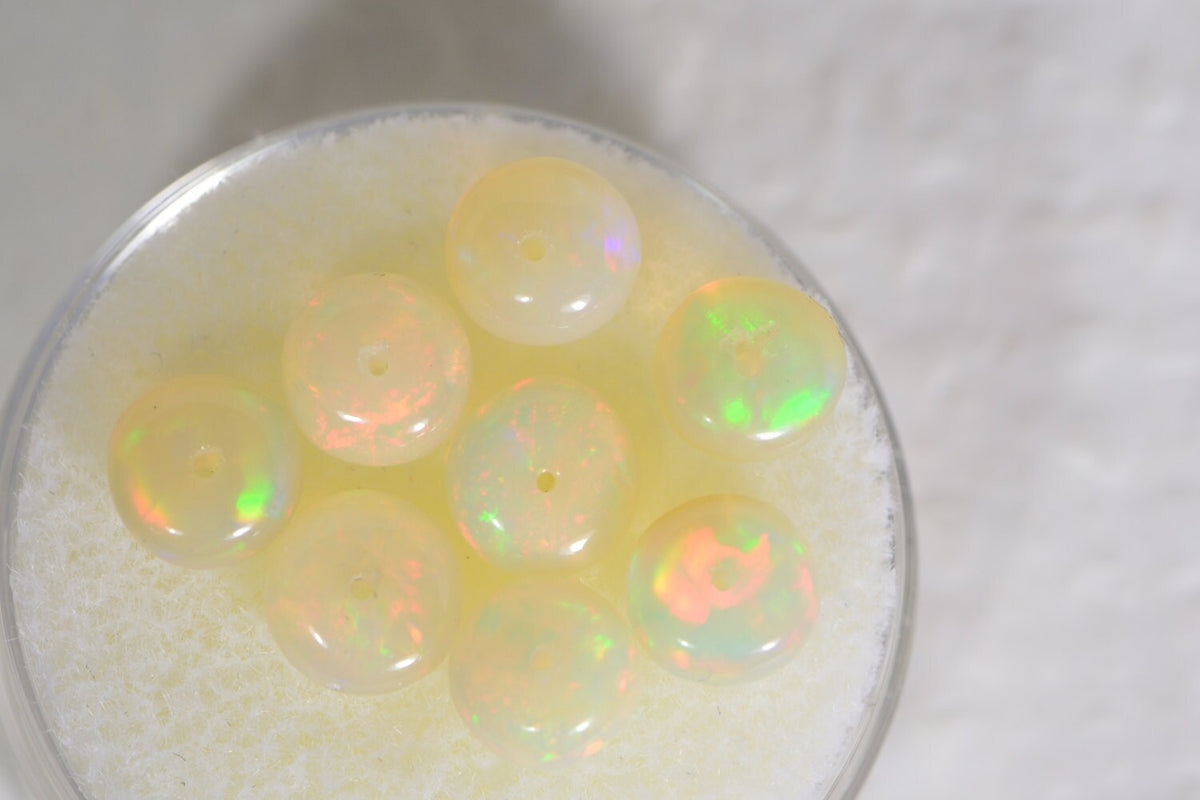 Ethiopian Welo Opal Beads: Natural Rondelle Gemstone, Jewelry Making (8pcs)