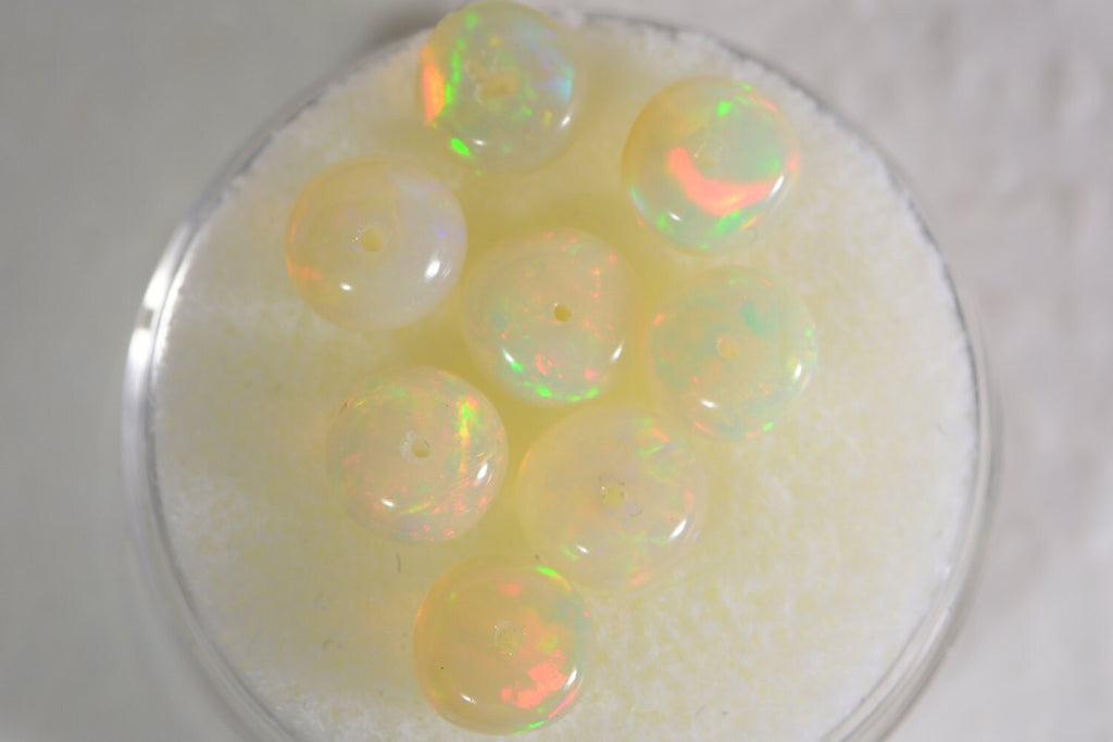 Ethiopian Welo Opal Beads: Natural Rondelle Gemstone, Jewelry Making (8pcs)