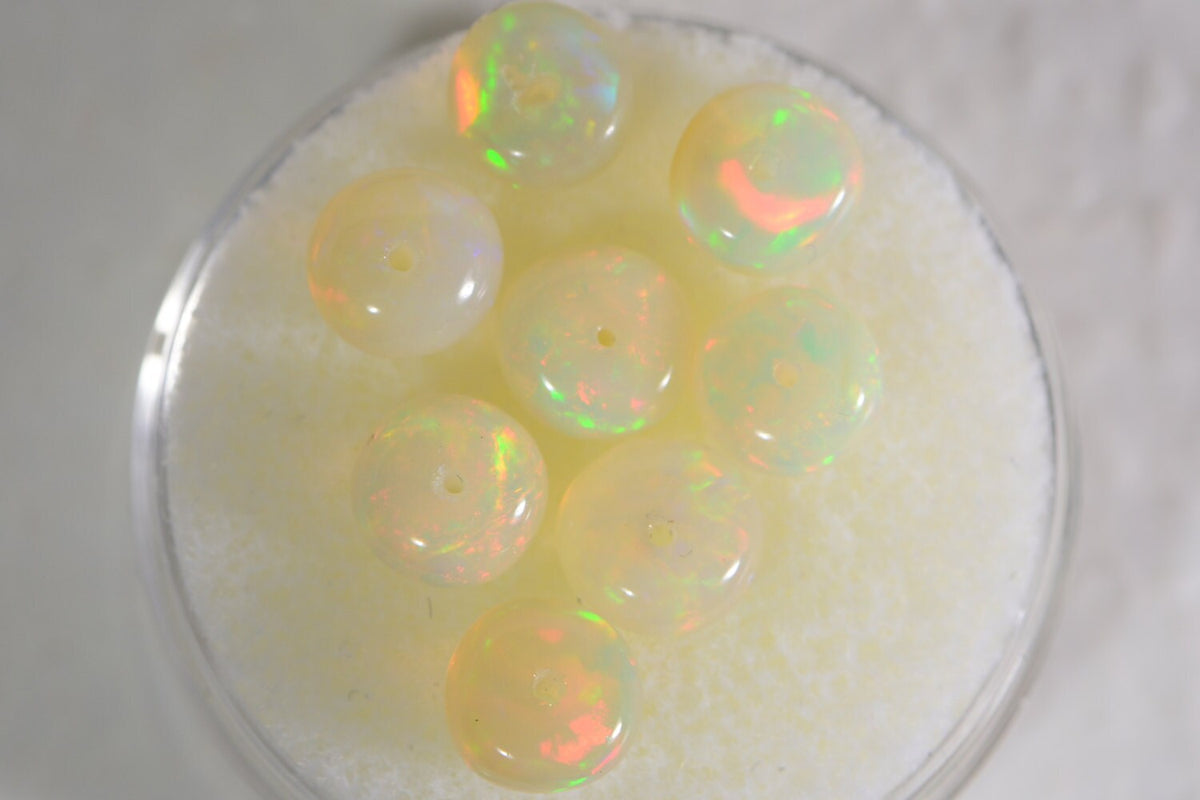 Ethiopian Welo Opal Beads: Natural Rondelle Gemstone, Jewelry Making (8pcs)