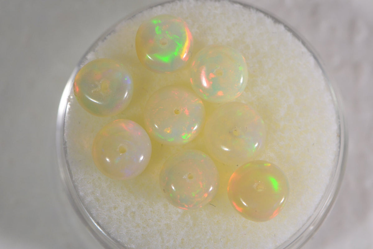Ethiopian Welo Opal Beads: Natural Rondelle Gemstone, Jewelry Making (8pcs)
