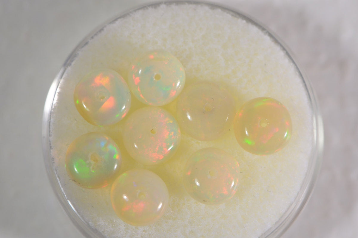 Ethiopian Welo Opal Beads: Natural Rondelle Gemstone, Jewelry Making (8pcs)