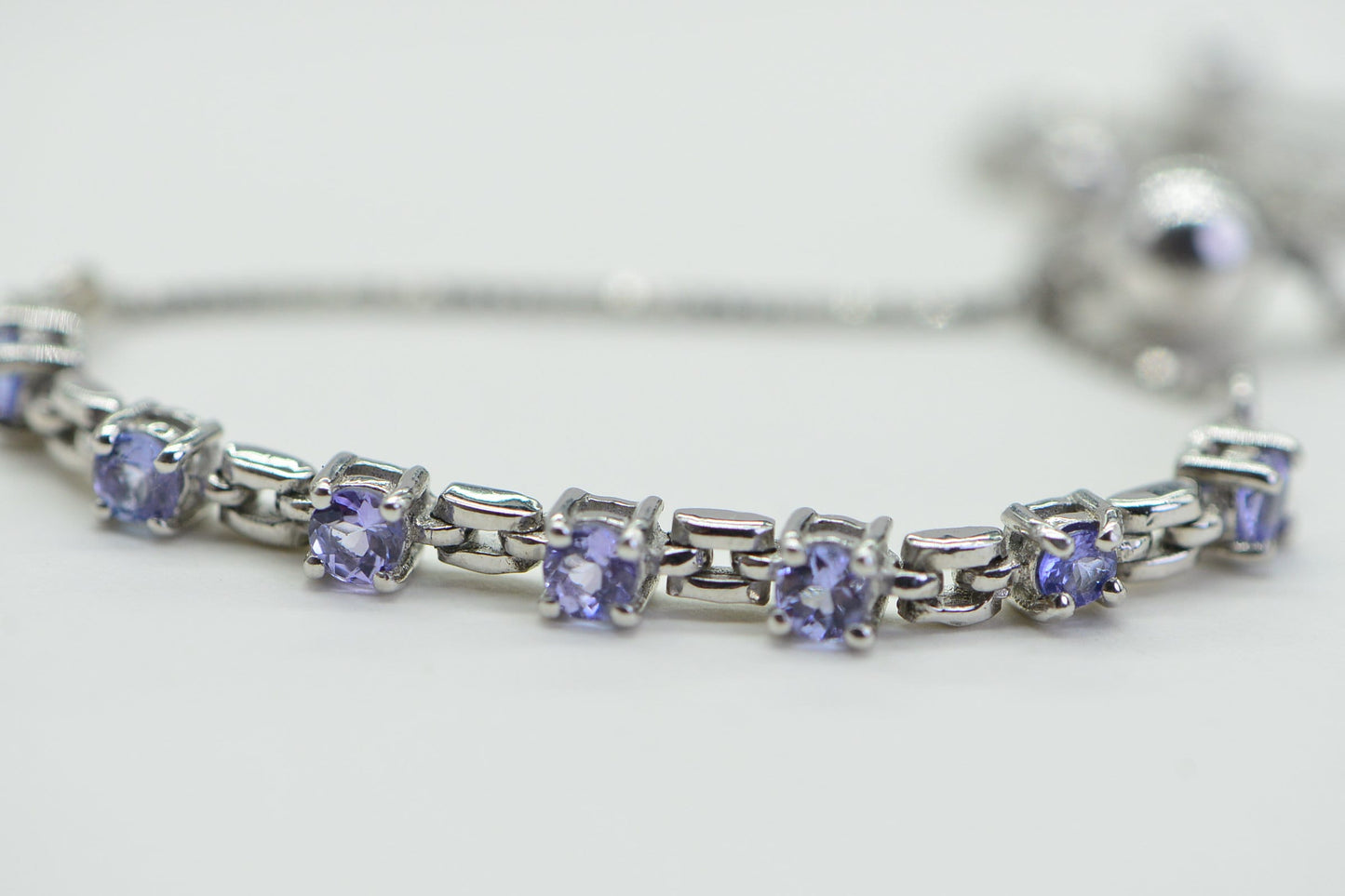 Tanzanite Bolo Bracelet: 925 Sterling Silver Adjustable Gemstone Bracelet