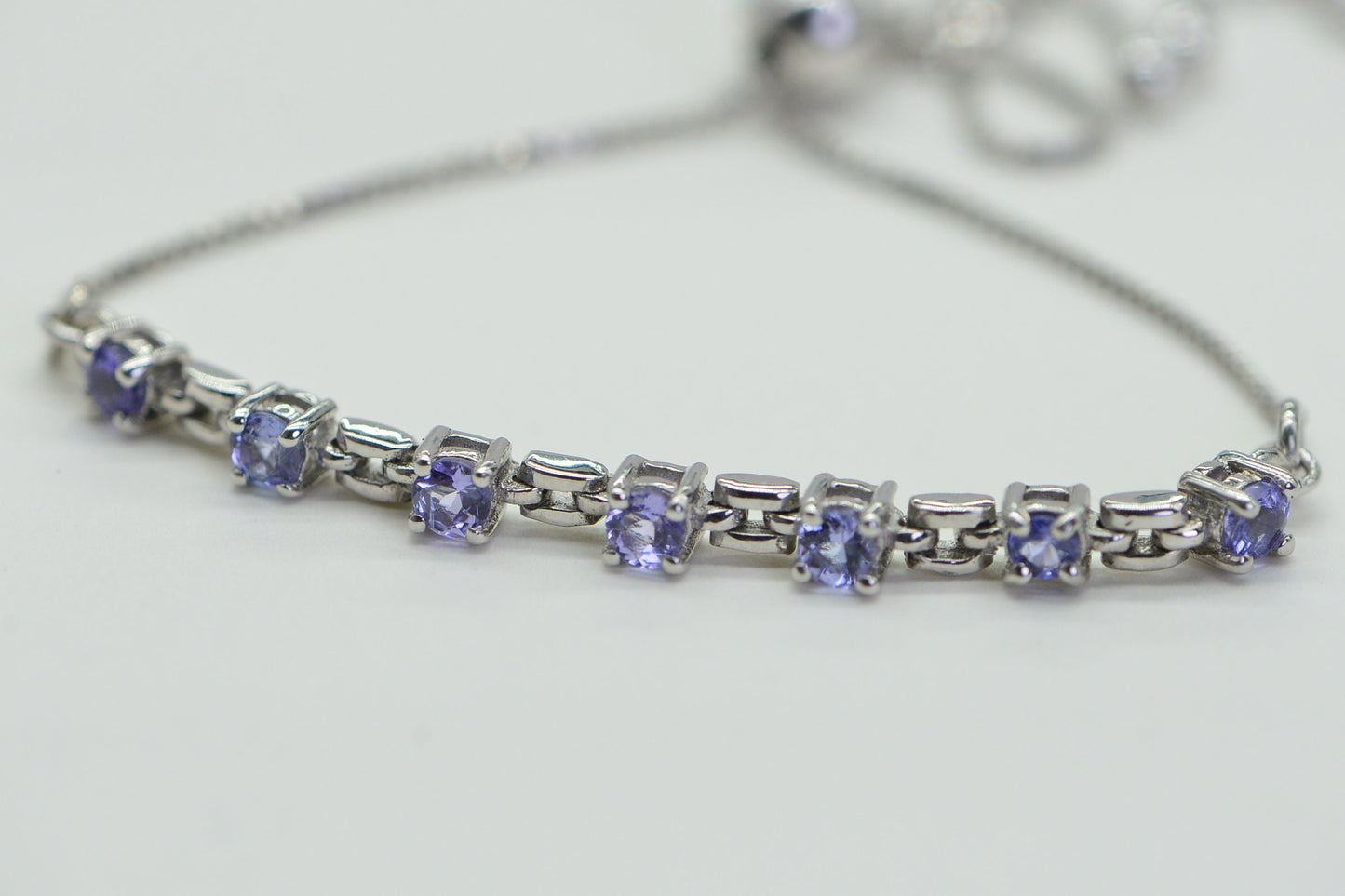 Tanzanite Bolo Bracelet: 925 Sterling Silver Adjustable Gemstone Bracelet