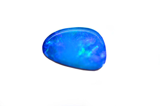 Australian Black Opal Doublet: Free Form Blue Gemstone Cabochon (9.8mm)