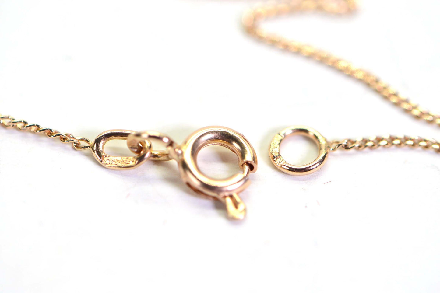 Vintage 14k Rose Gold Chain Necklace: Fine Curb Link, 25 inch