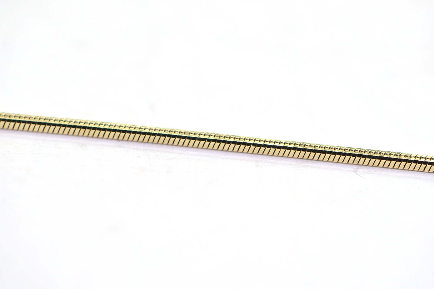 14K Yellow Gold Square Snake Chain Necklace - 18 Inch Vintage Estate