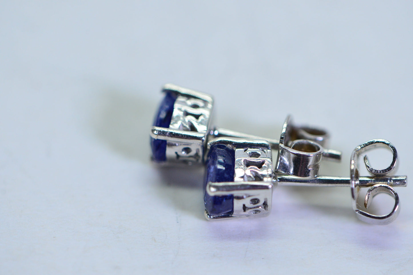 Natural Sapphire Royal Blue Sterling silver Stud Earrings Gemstone
