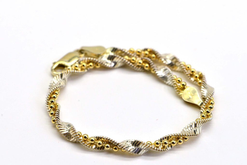 Twisted Herringbone Chain Bracelet Flat Two color  Sterling Silver 925 Fashion Women Dainty Bracelet