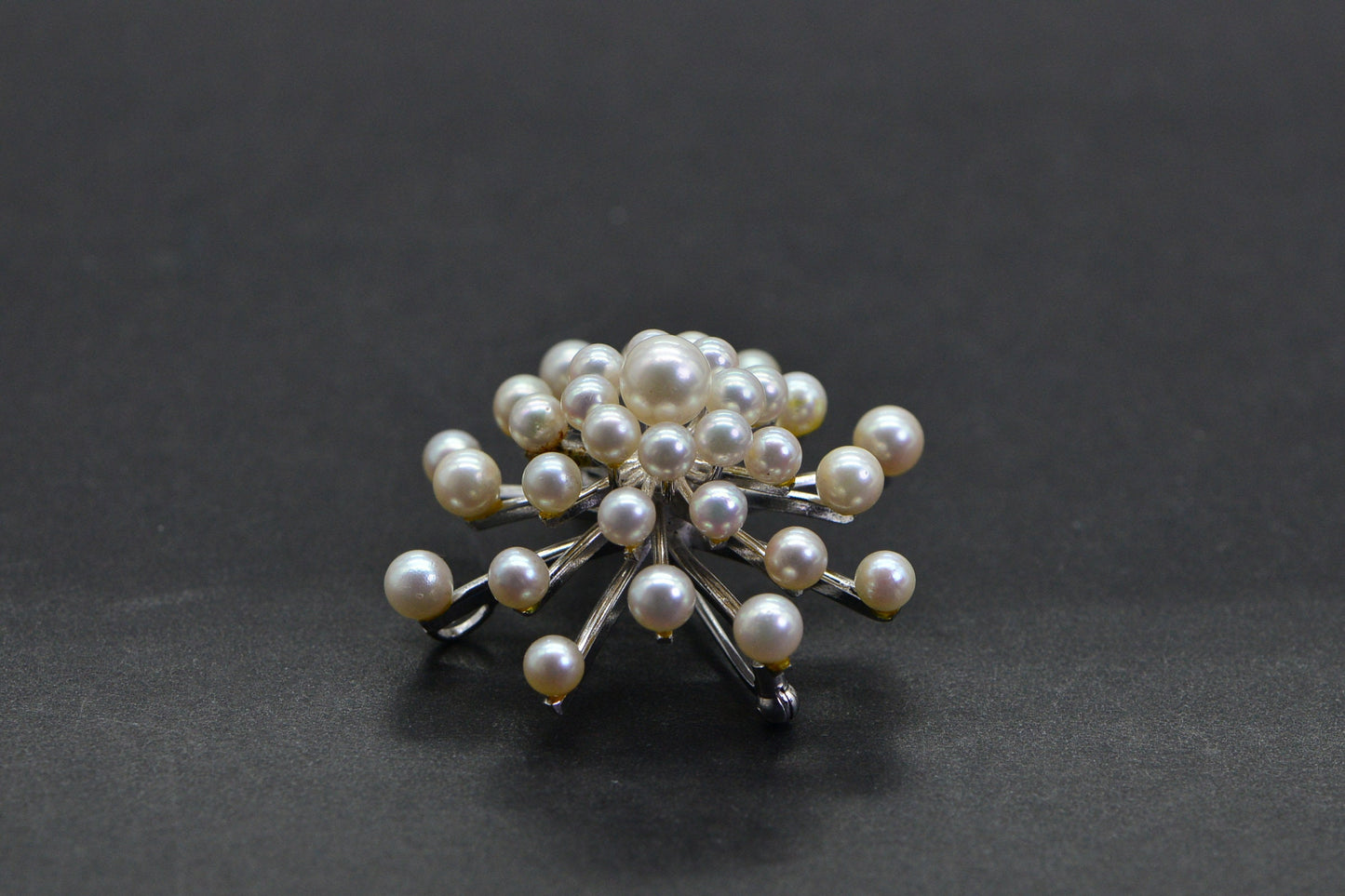 Freshwater Pearl Chanel Silver 925  Brooch pendant Vintage Sunburst Pearl Pin