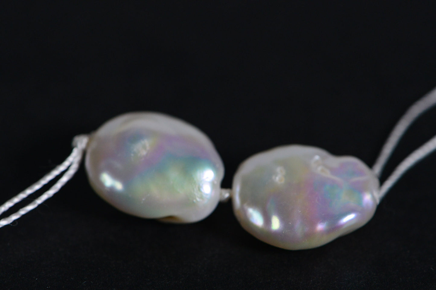 13mm White Coin Pearl Beads: Iridescent Freshwater Pearls for Earrings