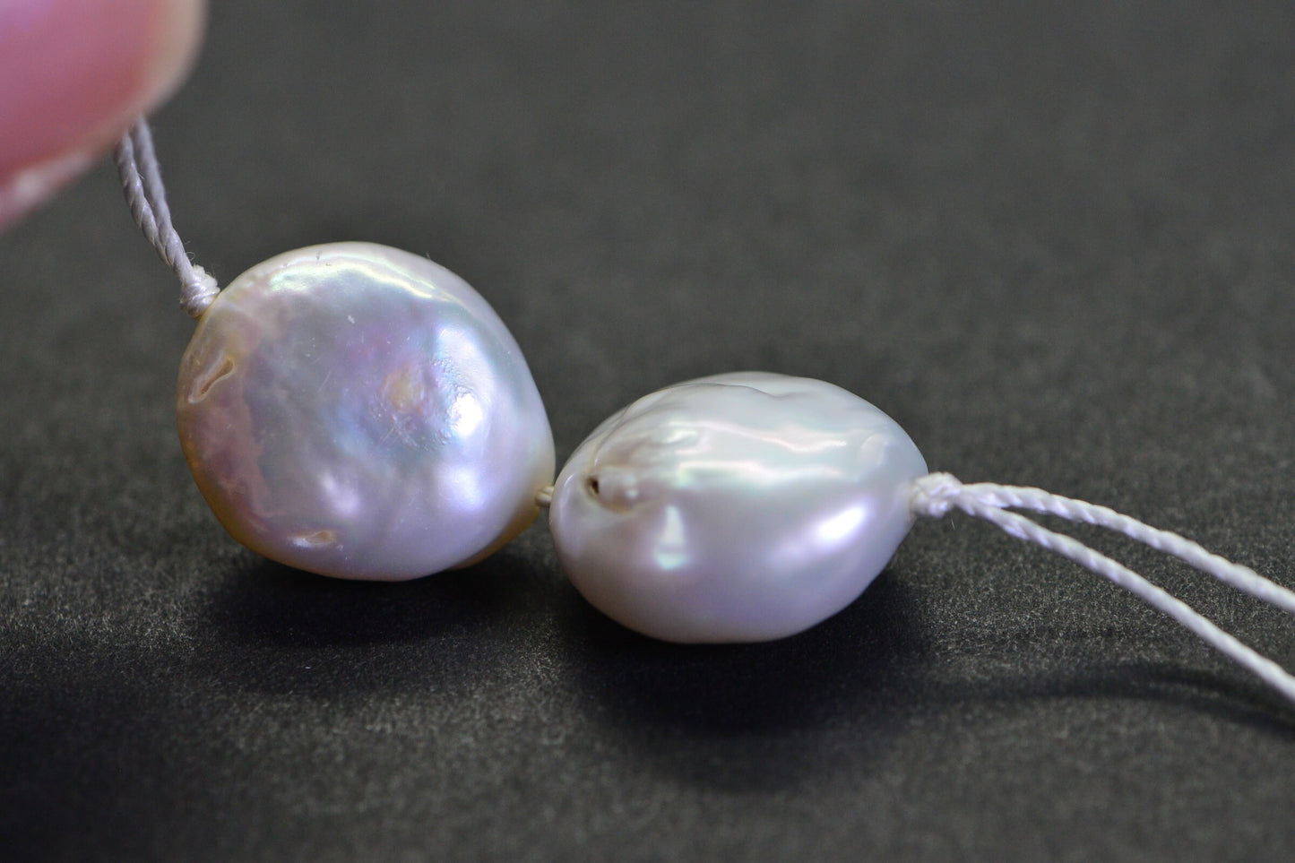 13mm White Coin Pearl Beads: Iridescent Freshwater Pearls for Earrings