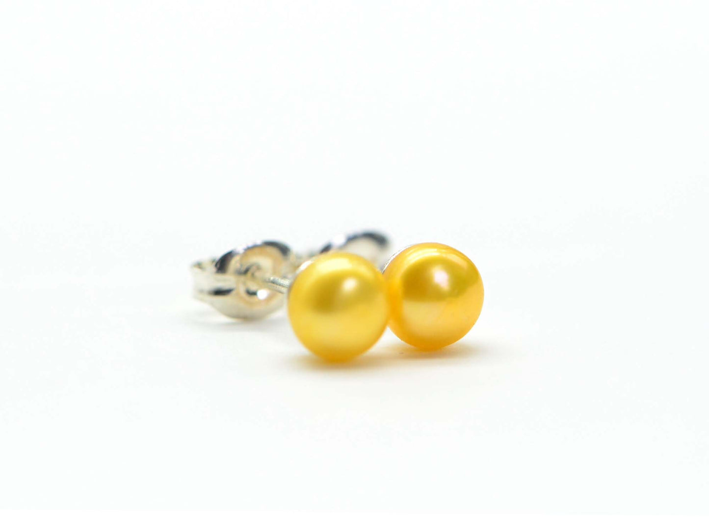 Purple Pearl Sterling Silver Earrings: Tiny 5mm Studs