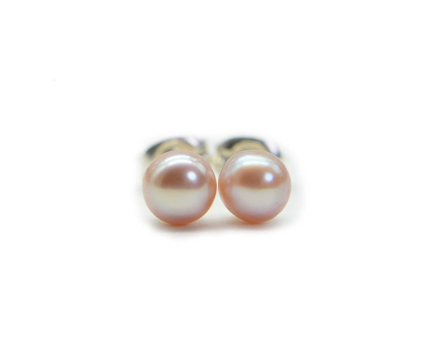 Purple Pearl Sterling Silver Earrings: Tiny 5mm Studs