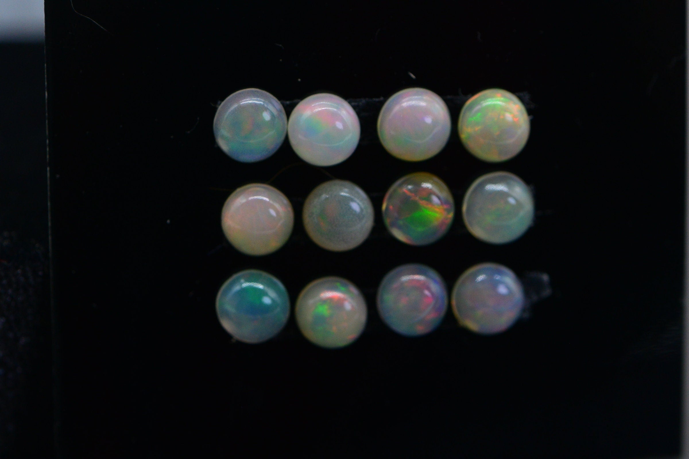 Ethiopian Welo Opal Round Cabochon 5mm Flat Back Cabochon Natural Gemstone Jewelry Making Supplies
