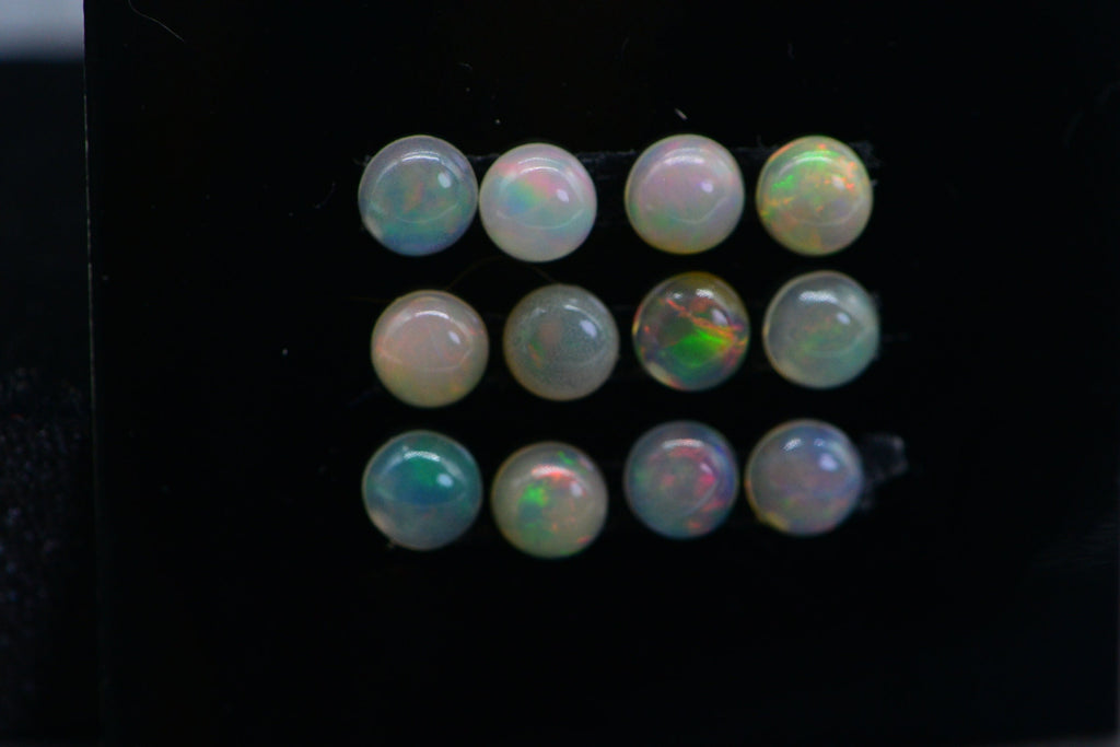 Ethiopian Welo Opal Round Cabochon 5mm Flat Back Cabochon Natural Gemstone Jewelry Making Supplies