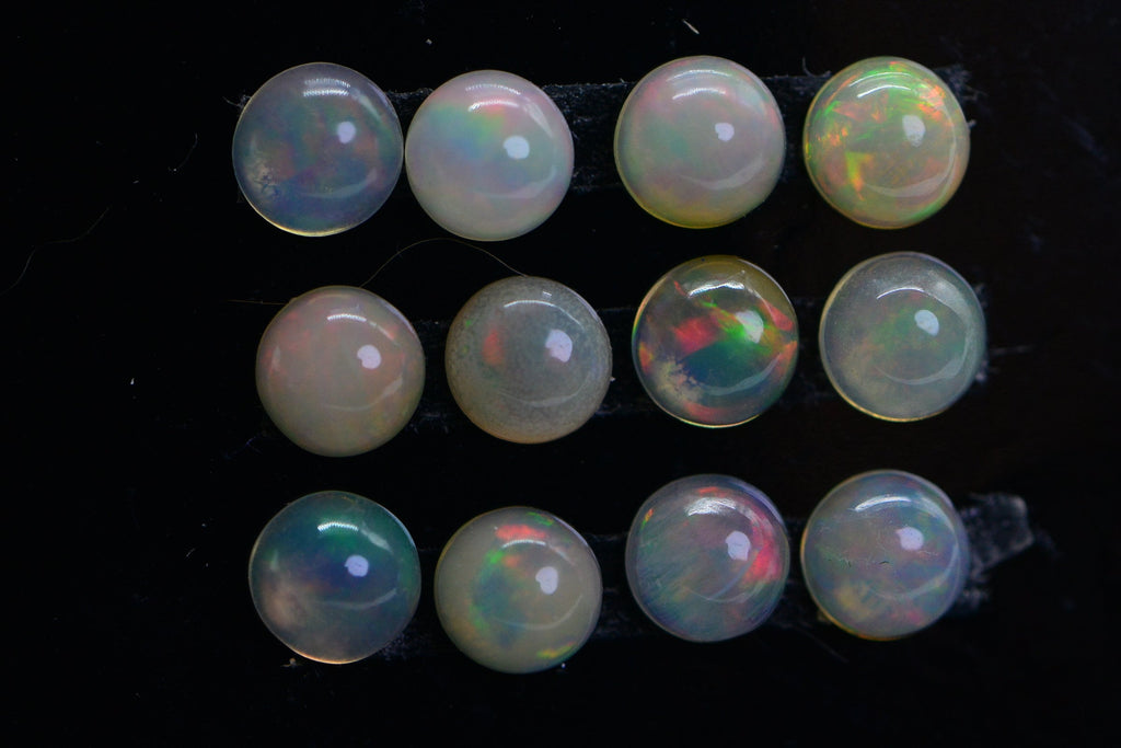 Ethiopian Welo Opal Round Cabochon 5mm Flat Back Cabochon Natural Gemstone Jewelry Making Supplies