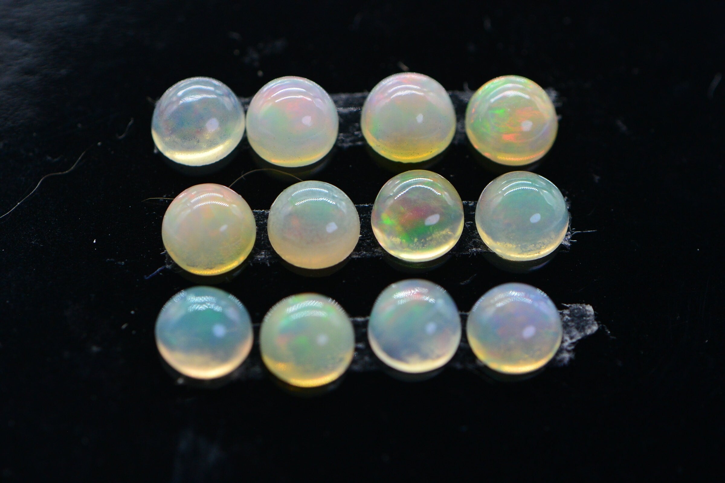 Ethiopian Welo Opal Round Cabochon 5mm Flat Back Cabochon Natural Gemstone Jewelry Making Supplies