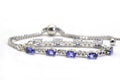 Natural Tanzanite Tennis Bracelet: Sterling Silver Bolo Bracelet, December Birthstone