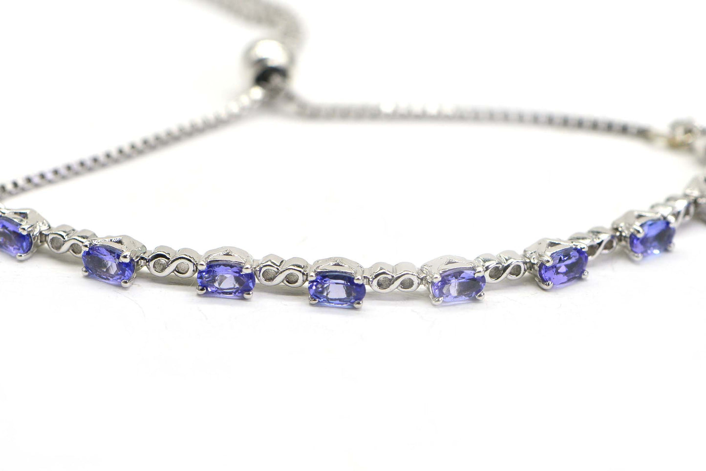 Sterling Silver Tanzanite Bolo Bracelet, December Birthstone