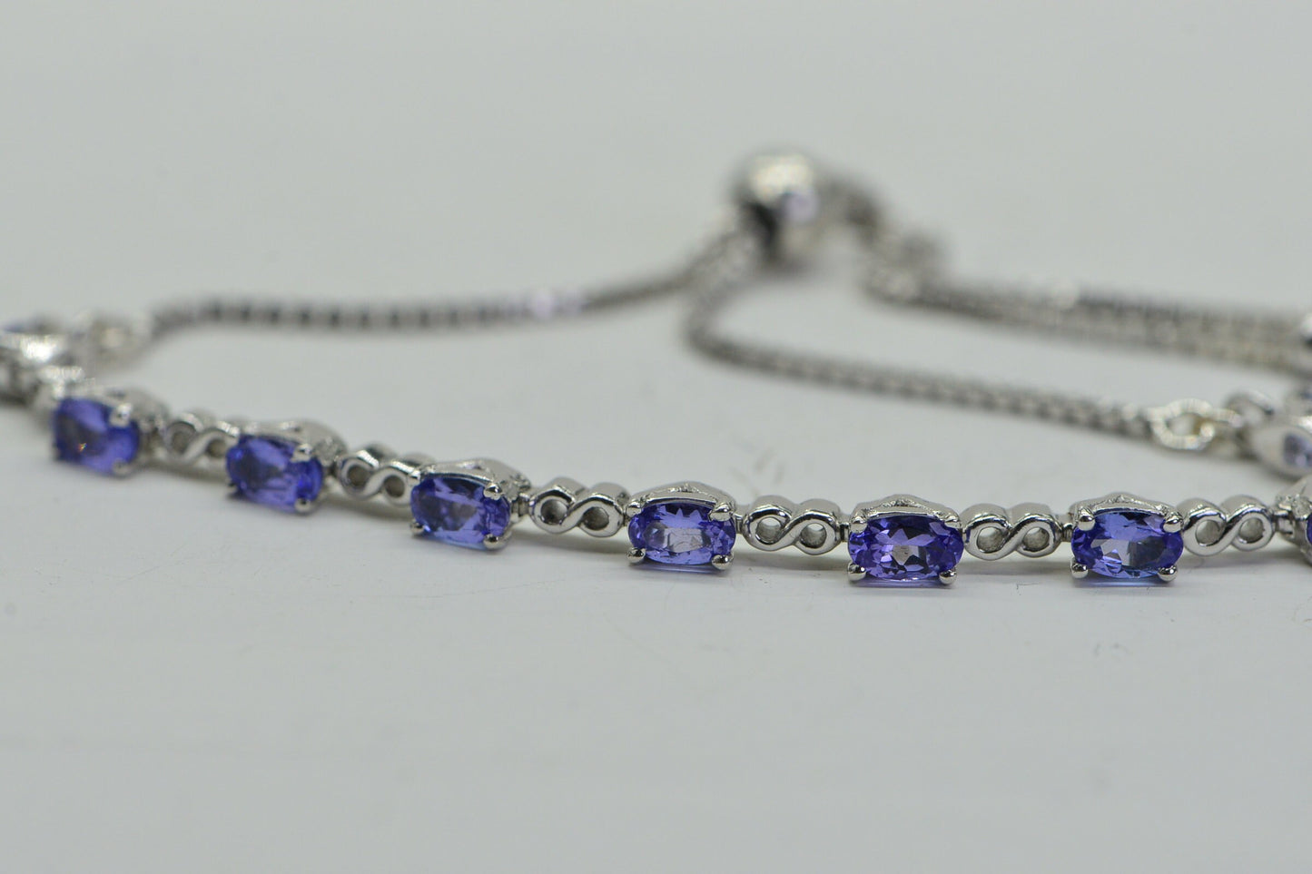 Sterling Silver Tanzanite Bolo Bracelet, December Birthstone