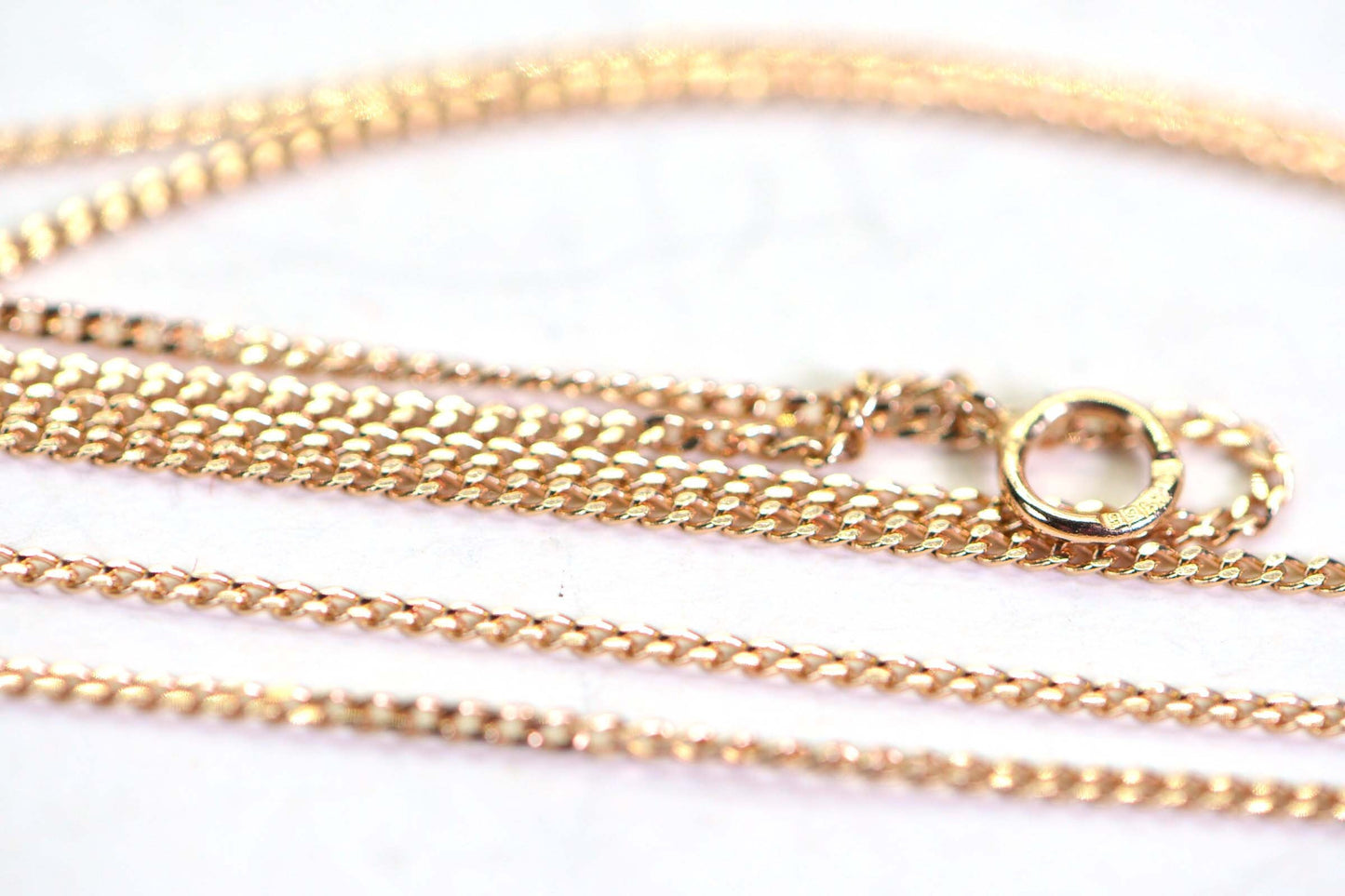 Vintage 14k Rose Gold Chain Necklace: Fine Curb Link, 25 inch