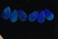 Australian Black Opal Doublet: Blue Pear Cabochons (7X5mm, 2pcs)