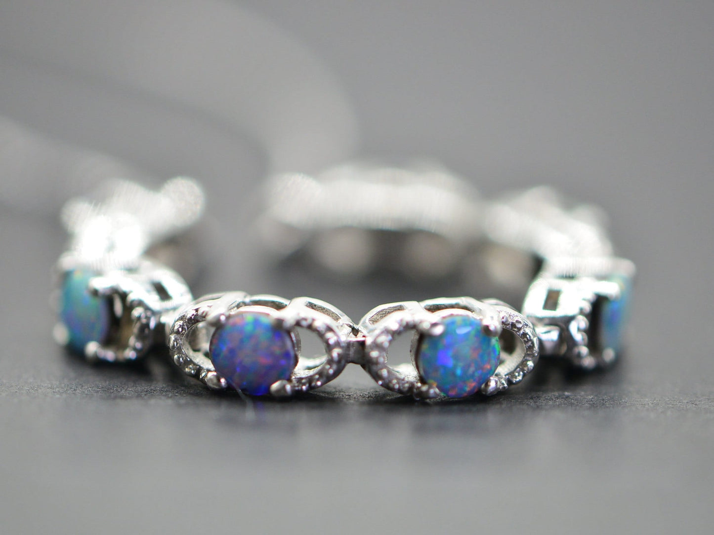 Australian Opal Sterling Silver Bolo Bracelet: Adjustable Delicate Jewelry