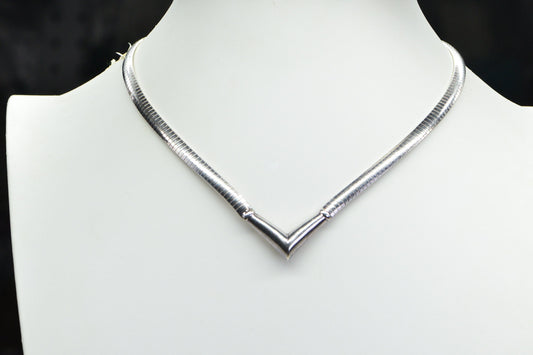 Vintage Sterling Silver Omega Choker Necklace - Italy