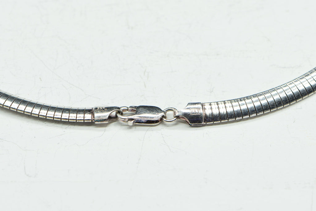 Vintage Sterling Silver Omega Choker Necklace - Italy
