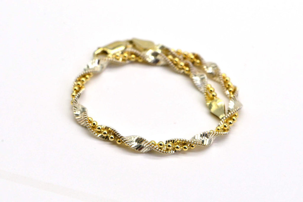 Twisted Herringbone Chain Bracelet Flat Two color  Sterling Silver 925 Fashion Women Dainty Bracelet