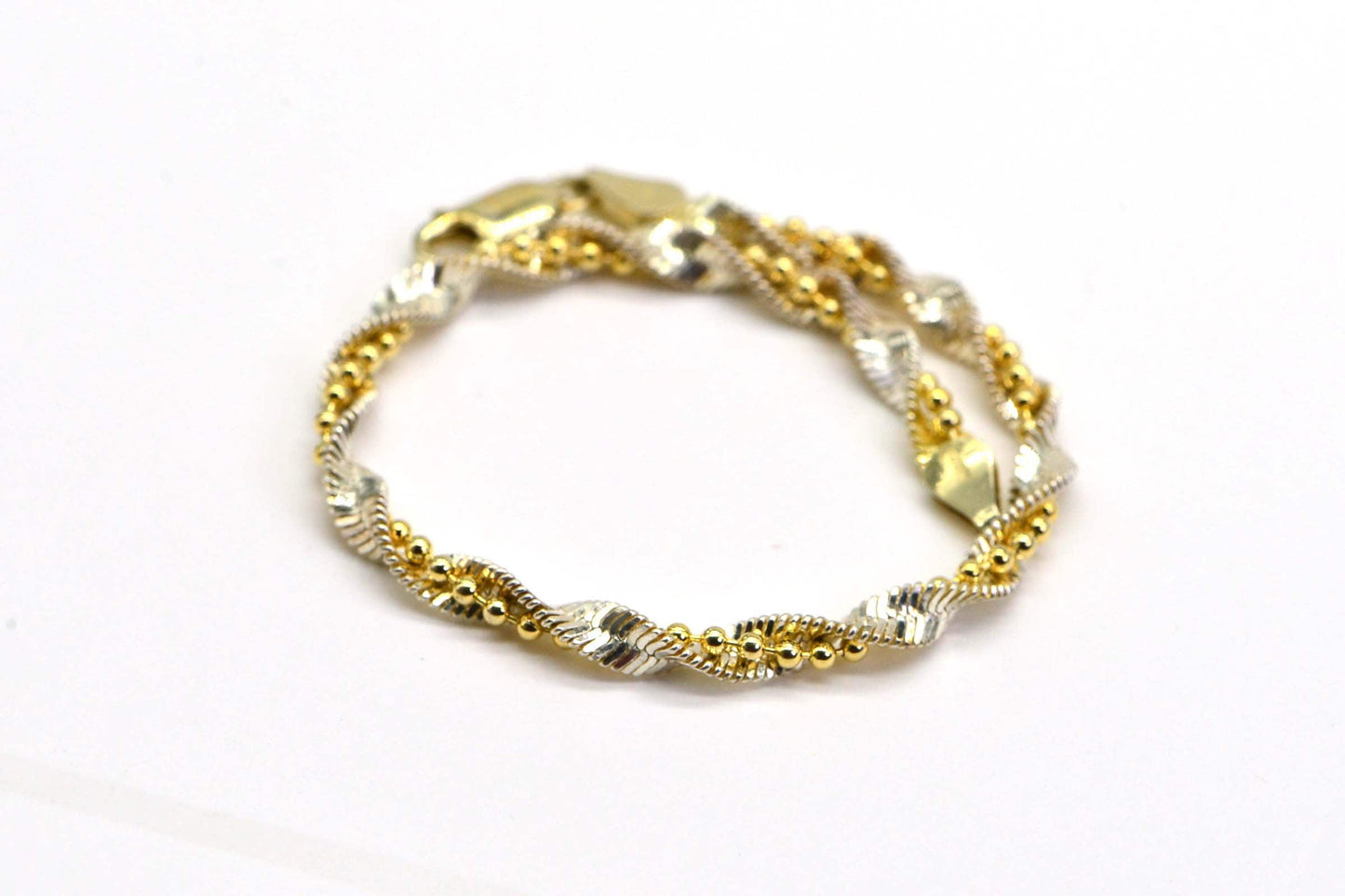 Twisted Herringbone Chain Bracelet Flat Two color  Sterling Silver 925 Fashion Women Dainty Bracelet