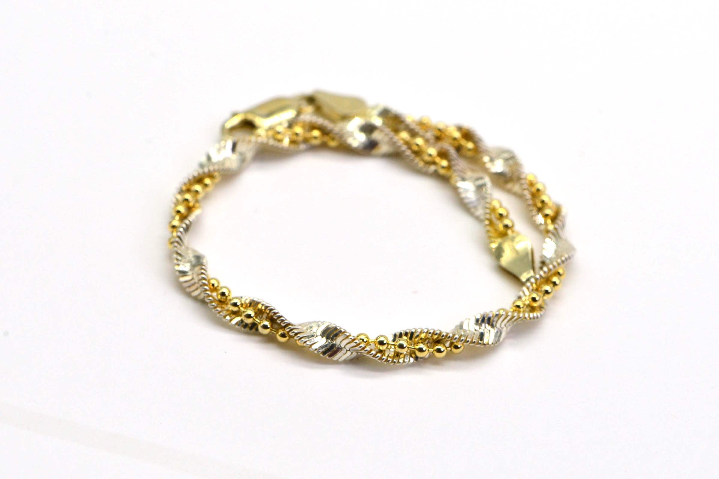 Twisted Herringbone Chain Bracelet Flat Two color  Sterling Silver 925 Fashion Women Dainty Bracelet
