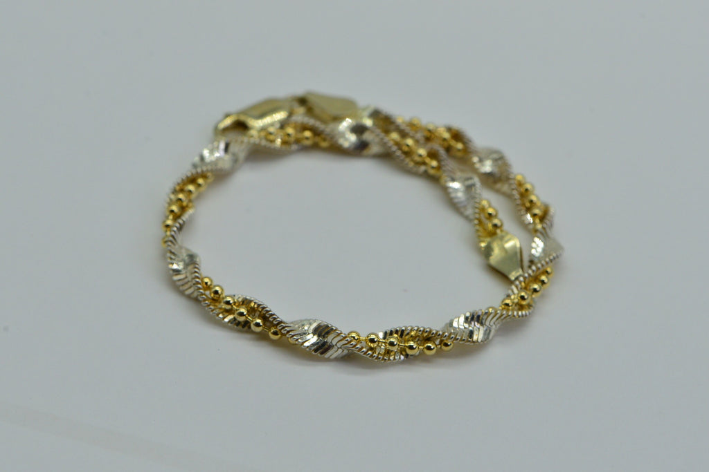 Twisted Herringbone Chain Bracelet Flat Two color  Sterling Silver 925 Fashion Women Dainty Bracelet
