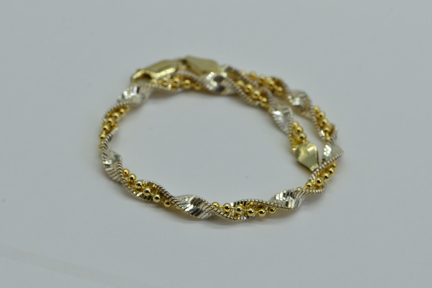 Twisted Herringbone Chain Bracelet Flat Two color  Sterling Silver 925 Fashion Women Dainty Bracelet