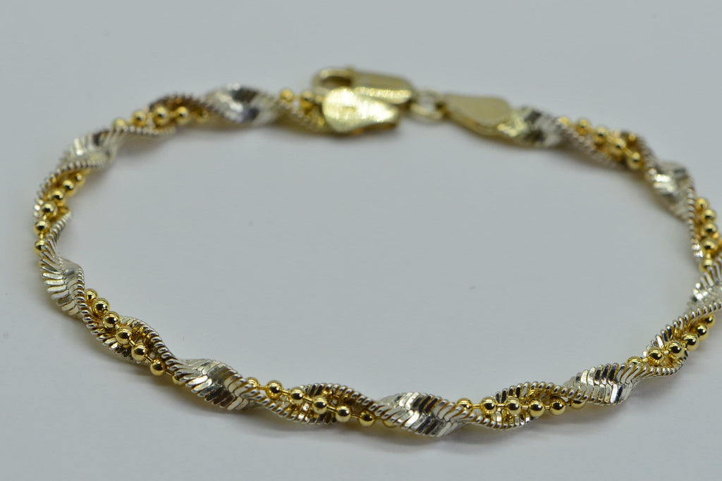 Twisted Herringbone Chain Bracelet Flat Two color  Sterling Silver 925 Fashion Women Dainty Bracelet