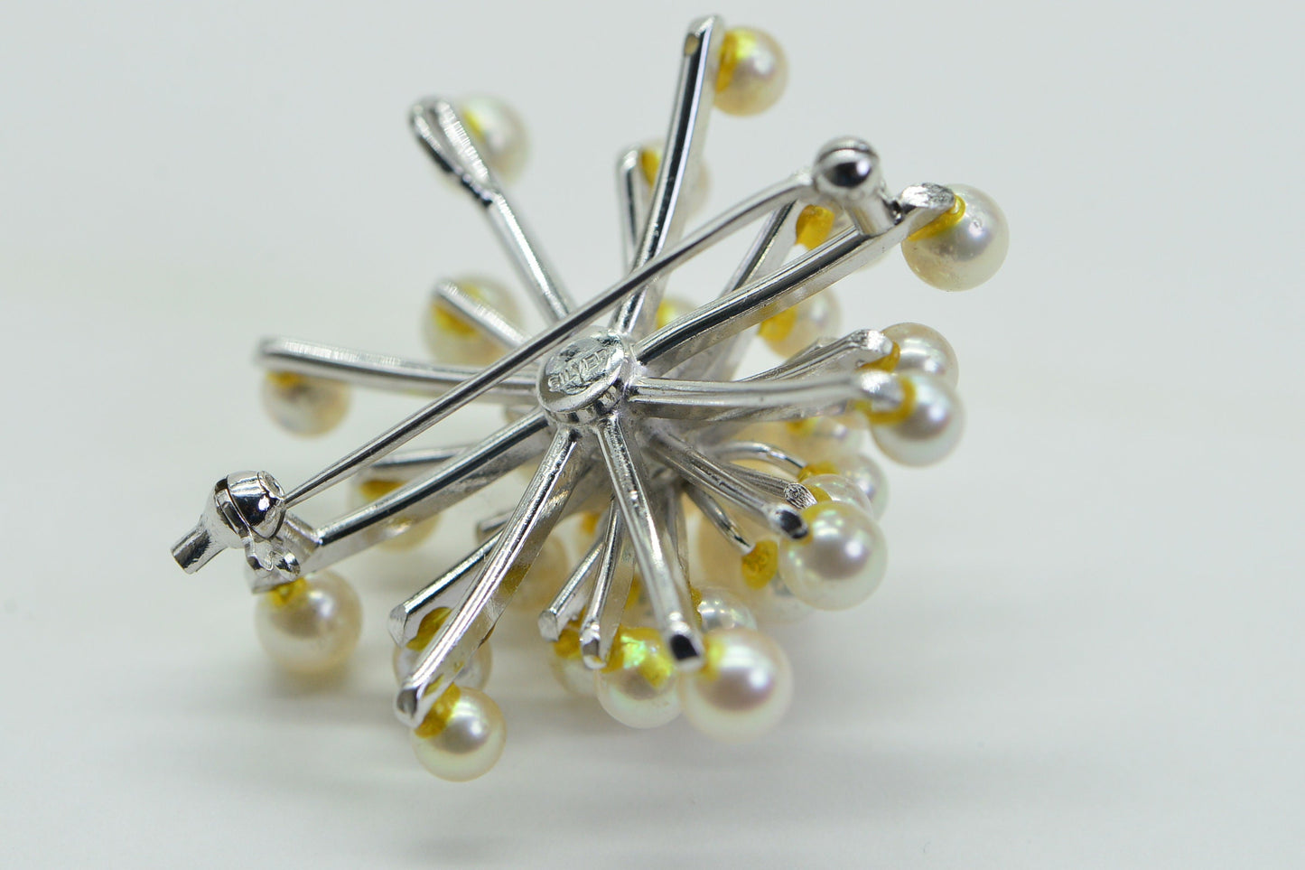 Freshwater Pearl Chanel Silver 925  Brooch pendant Vintage Sunburst Pearl Pin