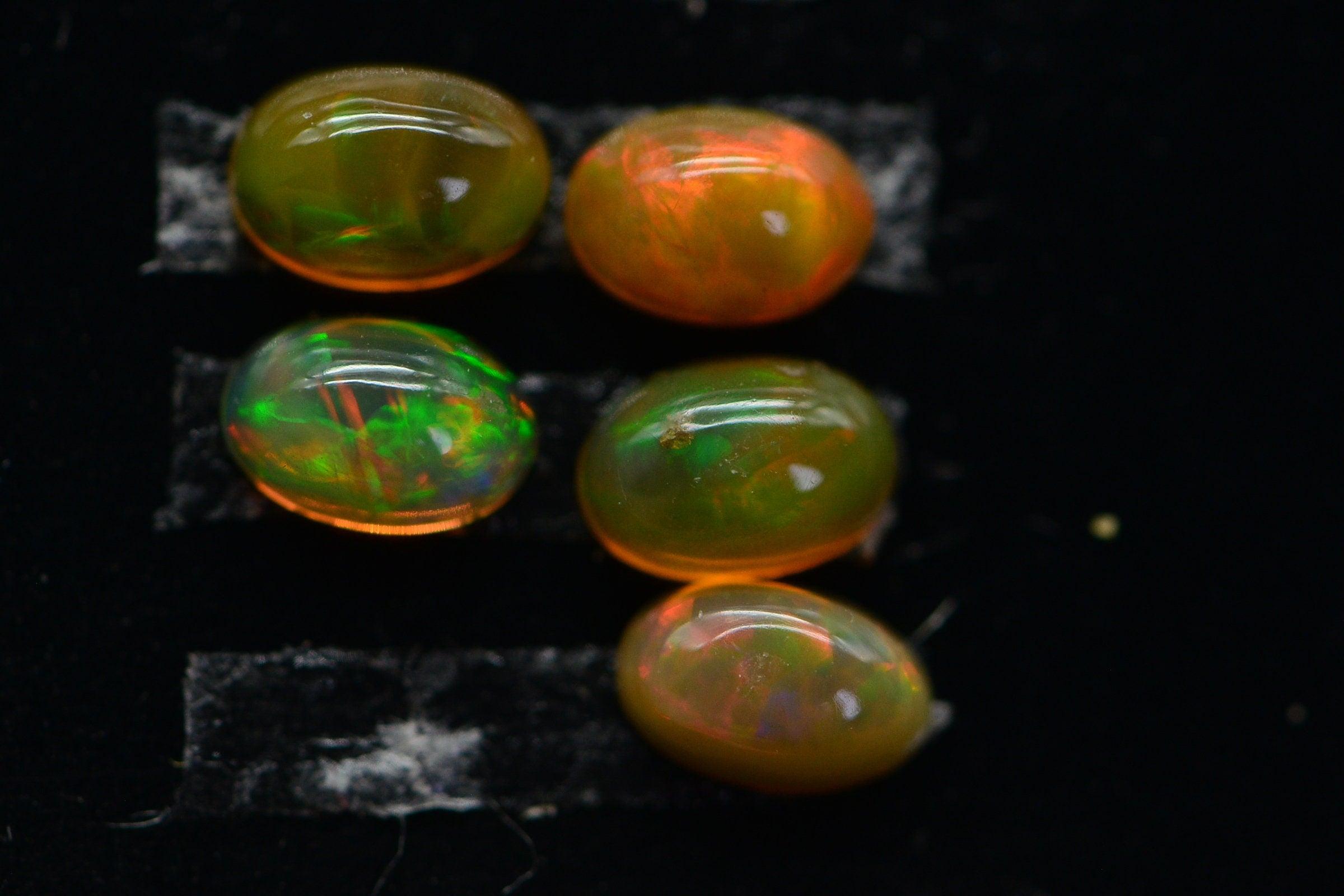 Orange Ethiopian Opal Cabochon 7X5mm: Rainbow Gemstone Jewelry Supplies