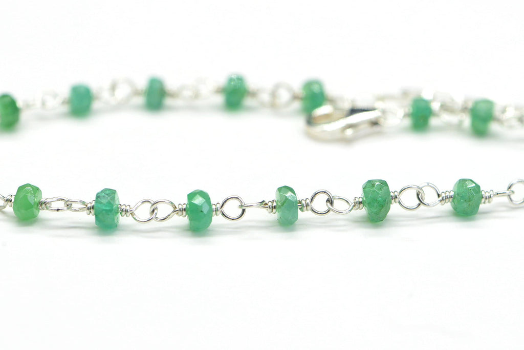 Colombian Emerald Bracelet Genuine 14K Gold Gemstone Jewelry Delicate Bracelet