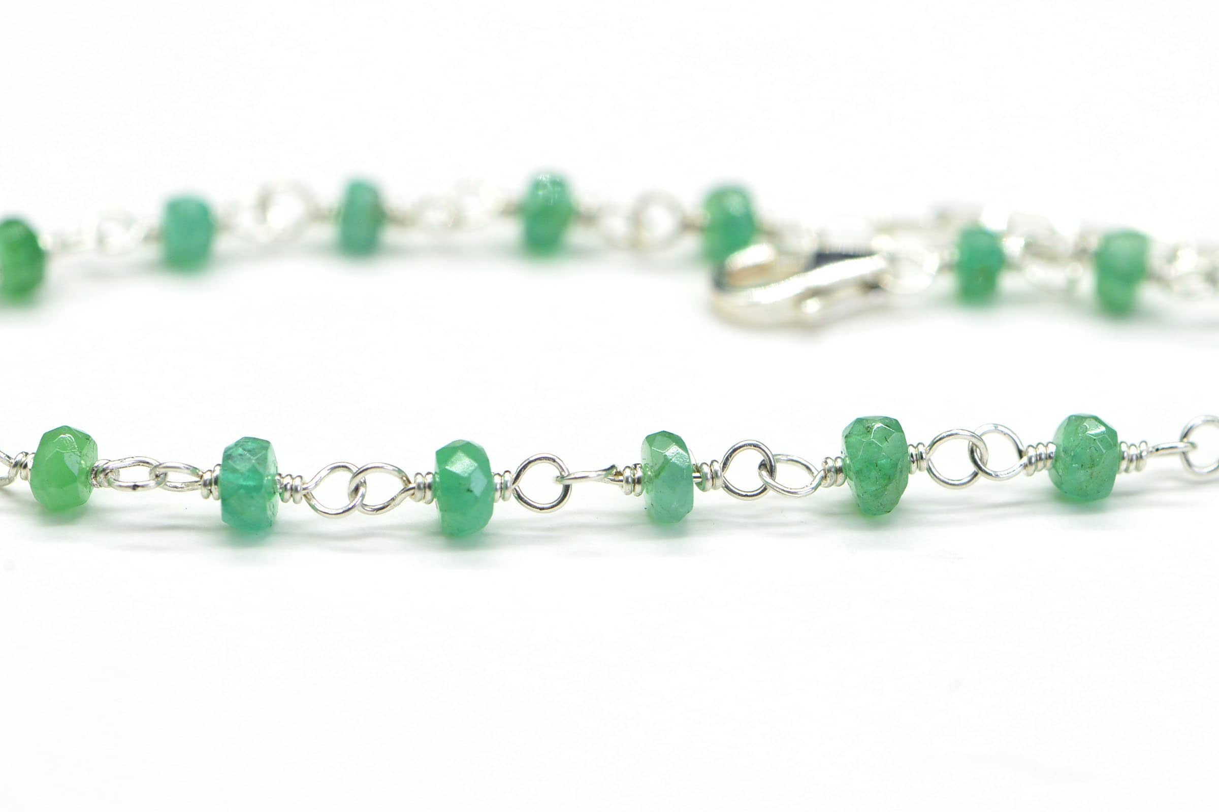 Colombian Emerald Bracelet Genuine 14K Gold Gemstone Jewelry Delicate Bracelet