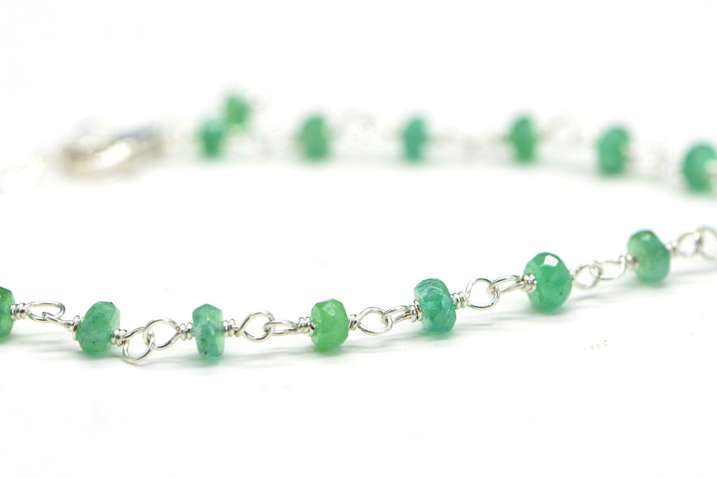 Colombian Emerald Necklace 15 inches Delicate Necklace Birthstone May