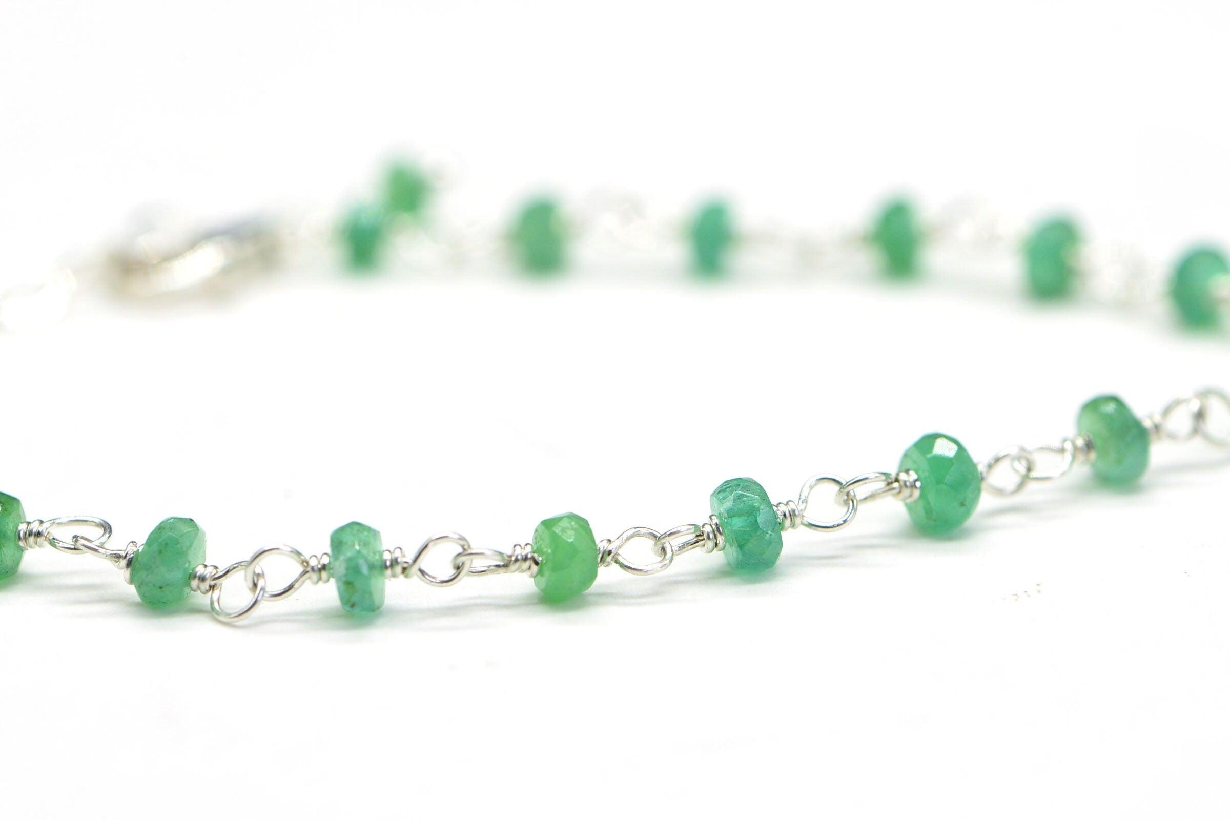Colombian Emerald Necklace 15 inches Delicate Necklace Birthstone May
