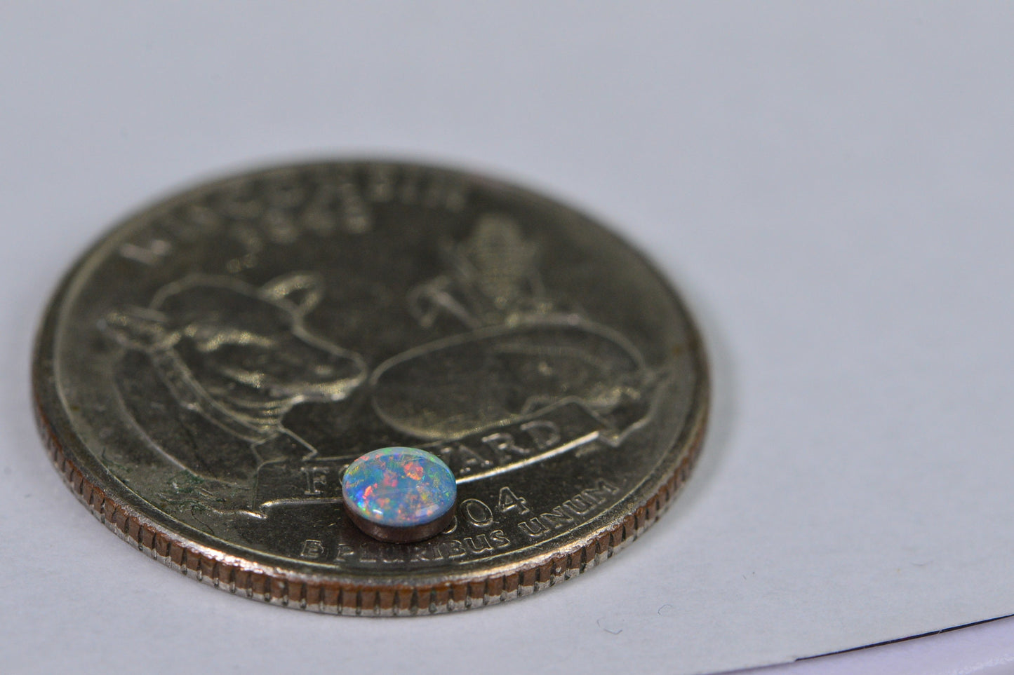 1 stone  Australian Black Opal Cabochons: Blue Green Round Gemstones (4mm)