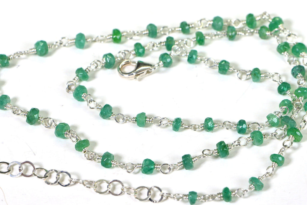 Colombian Emerald Necklace 15 inches Delicate Necklace Birthstone May