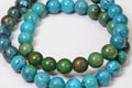 African Jasper Turquoise Beads: 9mm Round Gemstone, 16" Strand