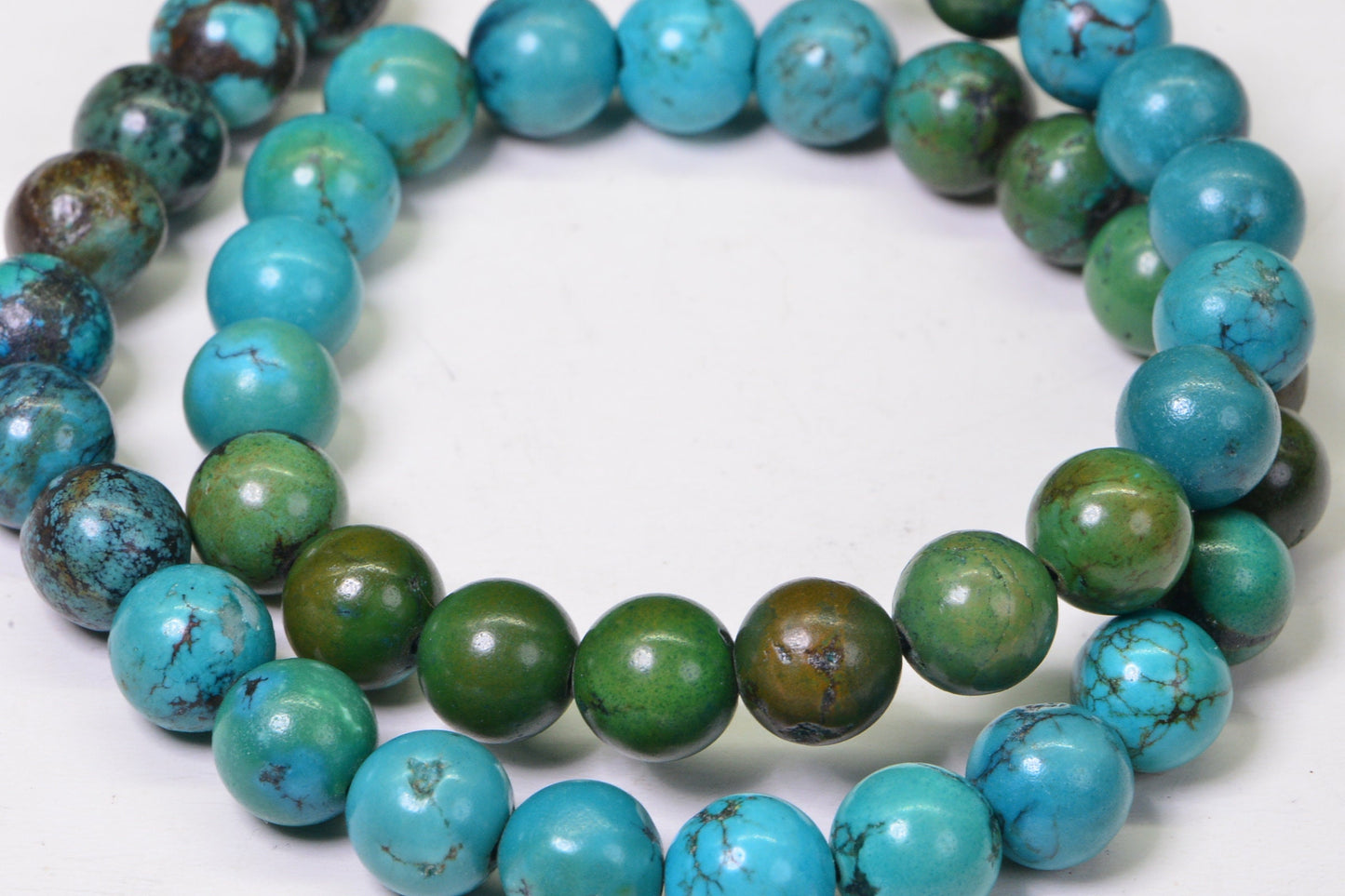African Jasper Turquoise Beads: 9mm Round Gemstone, 16" Strand