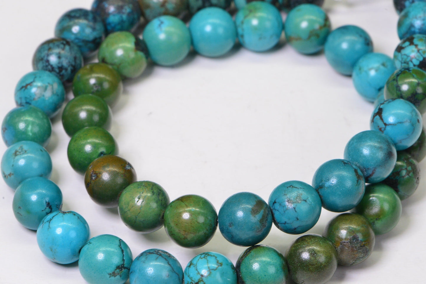 African Jasper Turquoise Beads: 9mm Round Gemstone, 16" Strand